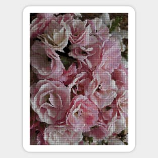 Cross-Stitch Pattern [Rose Roses] Sticker